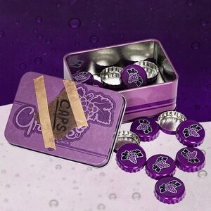 Fallout Bottle Caps: Nuka Grape with Collectible Tin